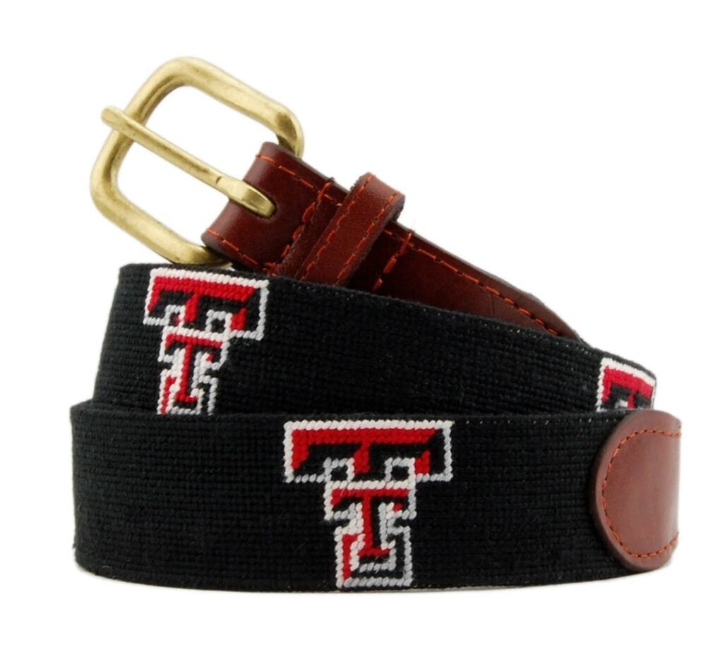 Smathers & Branson Men's Texas Tech Needlepoint Belt 42